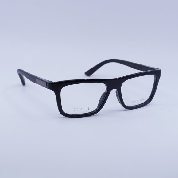 Gucci GG1737O 001 Eyeglasses Black 54mm Rectangle Frame - Picture 1 of 11